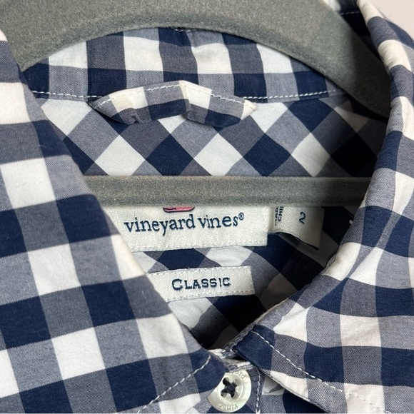 Vineyard Vines Women’s 2 Gingham Button Down Long Sleeve Logo Preppy Classic Top - Picture 3 of 6
